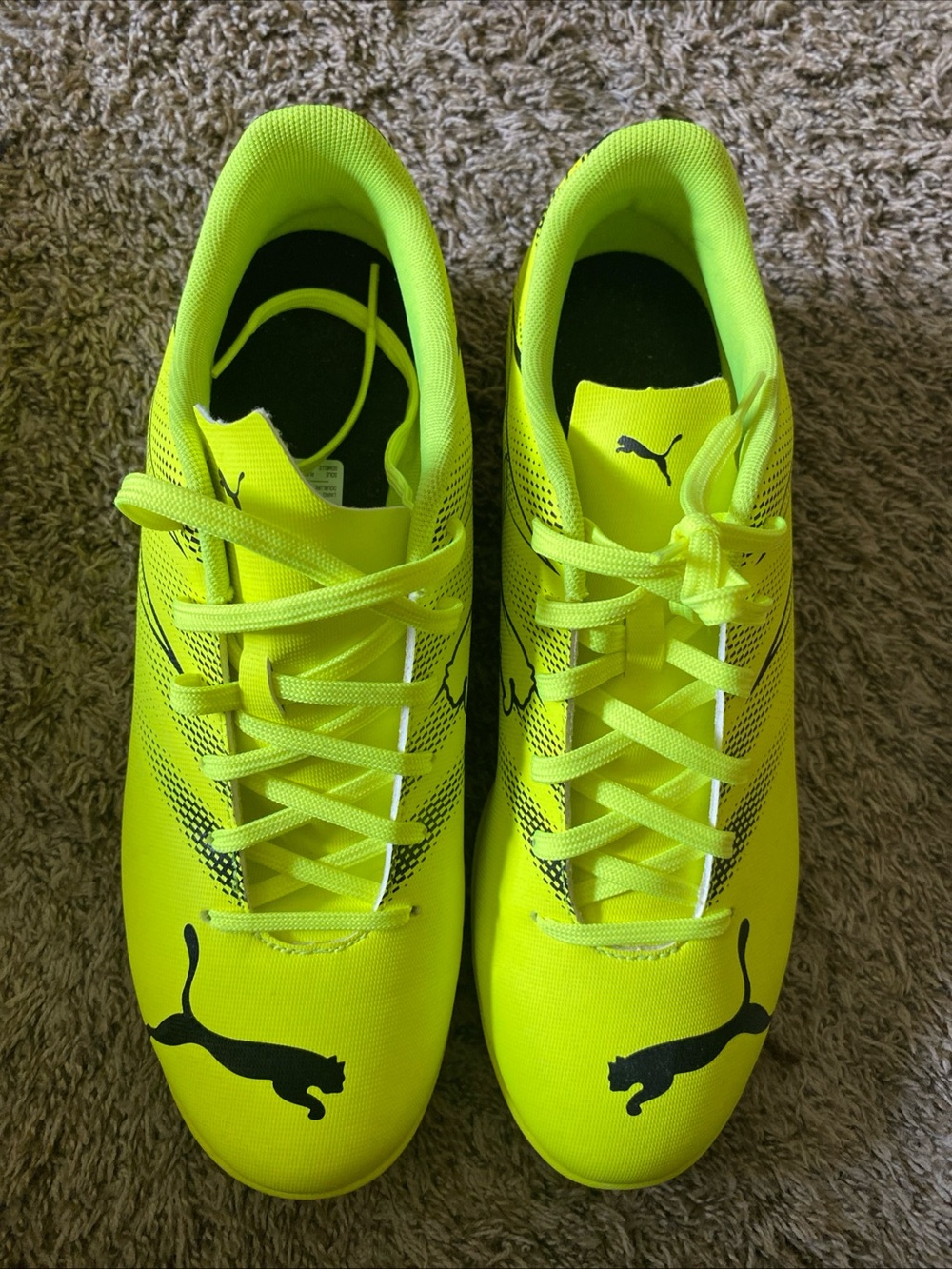 Puma Neon Yellow Athletic Sneakers ywith Black Interior